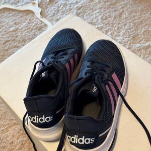 Adidas Kids' Navy and Pink Sneakers